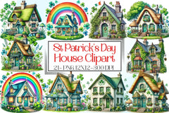 St. Patrick's Day House Clipart Bundle - CraftNest - Digital Crafting and Art