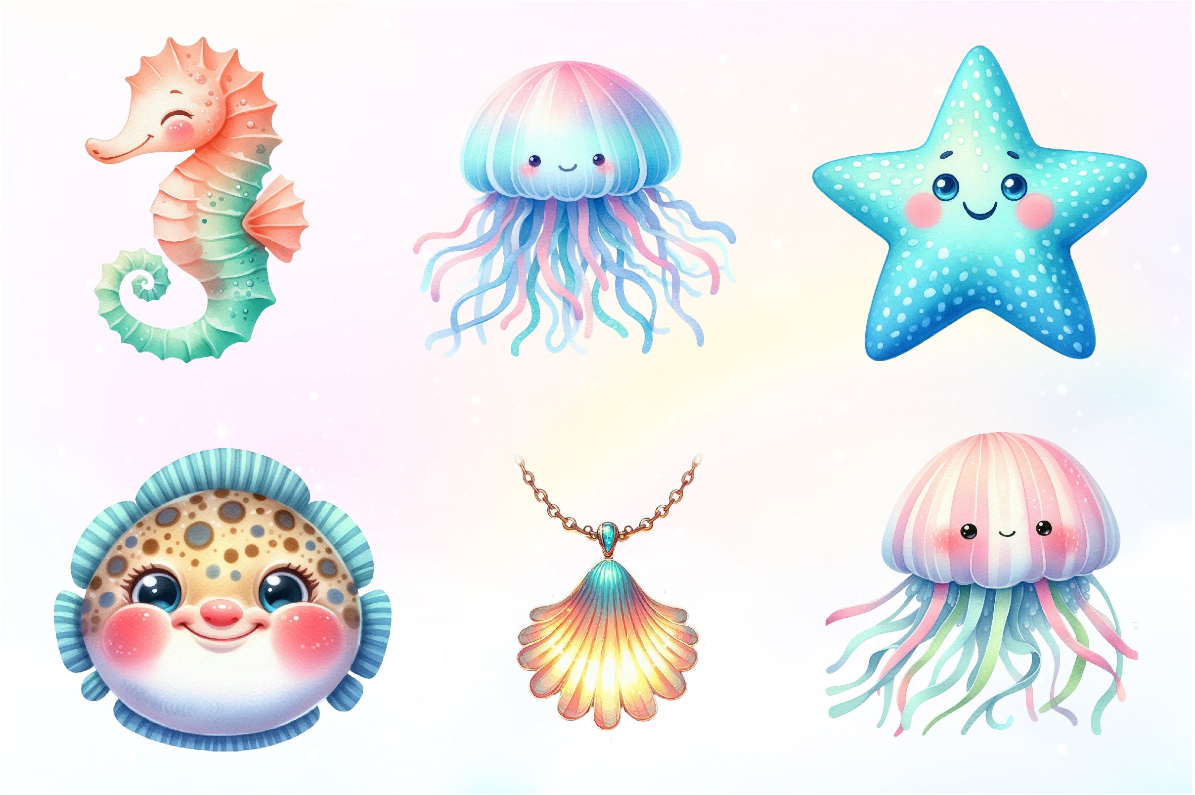 Cute The Little Mermaid Clipart Bundle