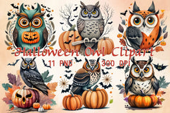Halloween Owl Clipart Bundle 5 - CraftNest - Digital Crafting and Art