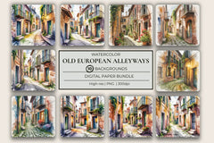 Old European Alleyways Background Papers - CraftNest - Digital Crafting and Art