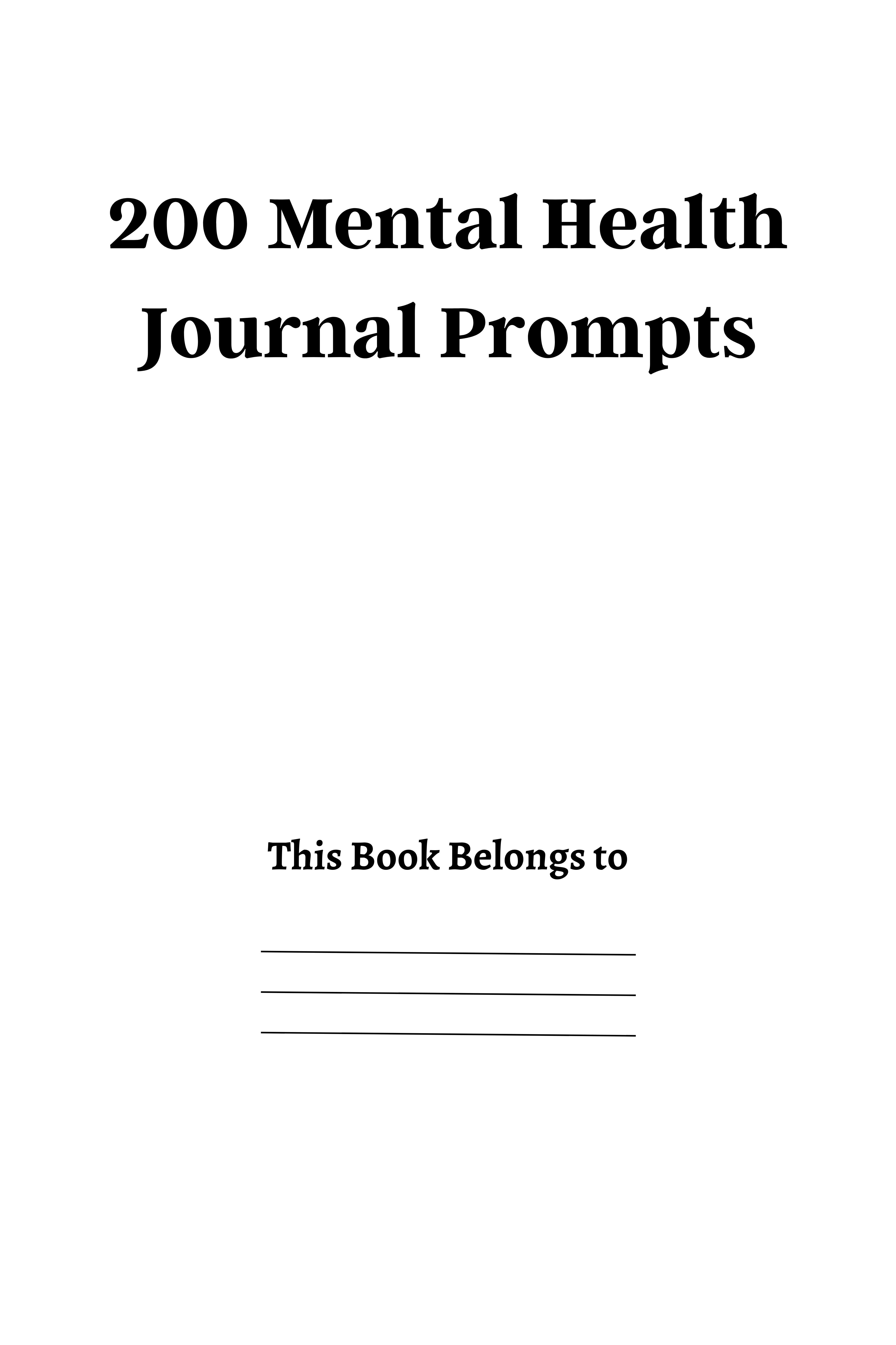 200 Mental Health Journal Prompts KDP Planner