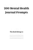 200 Mental Health Journal Prompts KDP Planner
