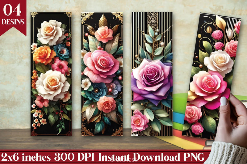 Roses Flowers Bookmark Journal - CraftNest - Digital Crafting and Art