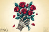 Roses Bouquet Skeleton Hand Clipart Bundle