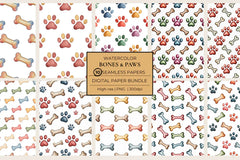 Bones & Paws Seamless Papers - CraftNest - Digital Crafting and Art