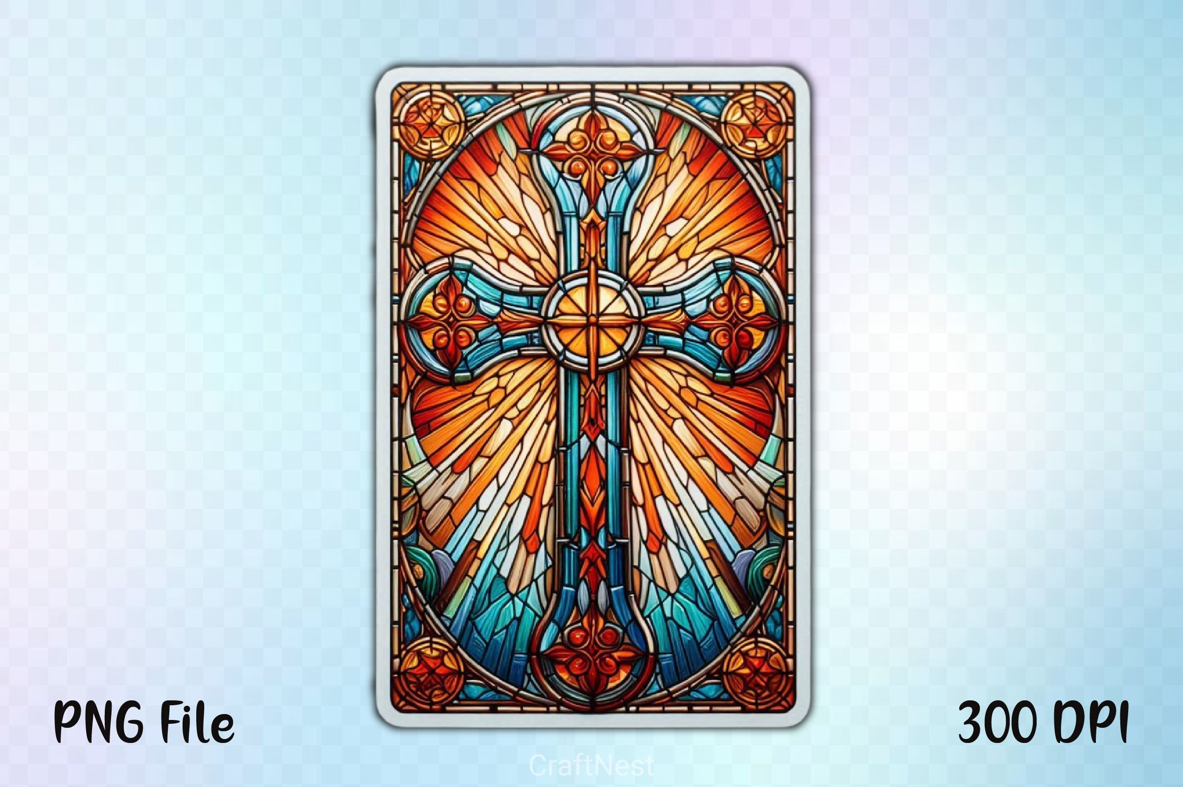 Stained Glass Cross Tarot Card Clipart Bundle 14