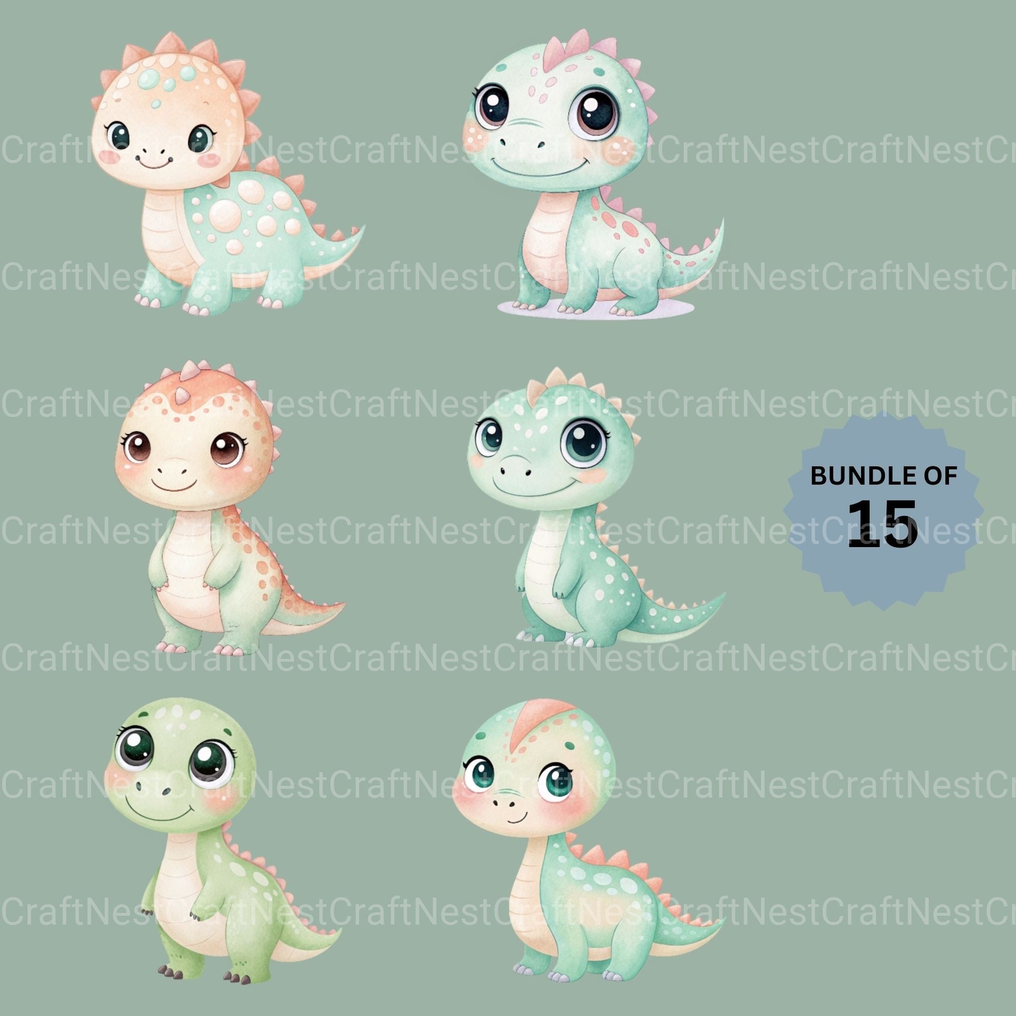 Baby Dinosaurs Clipart Bundle