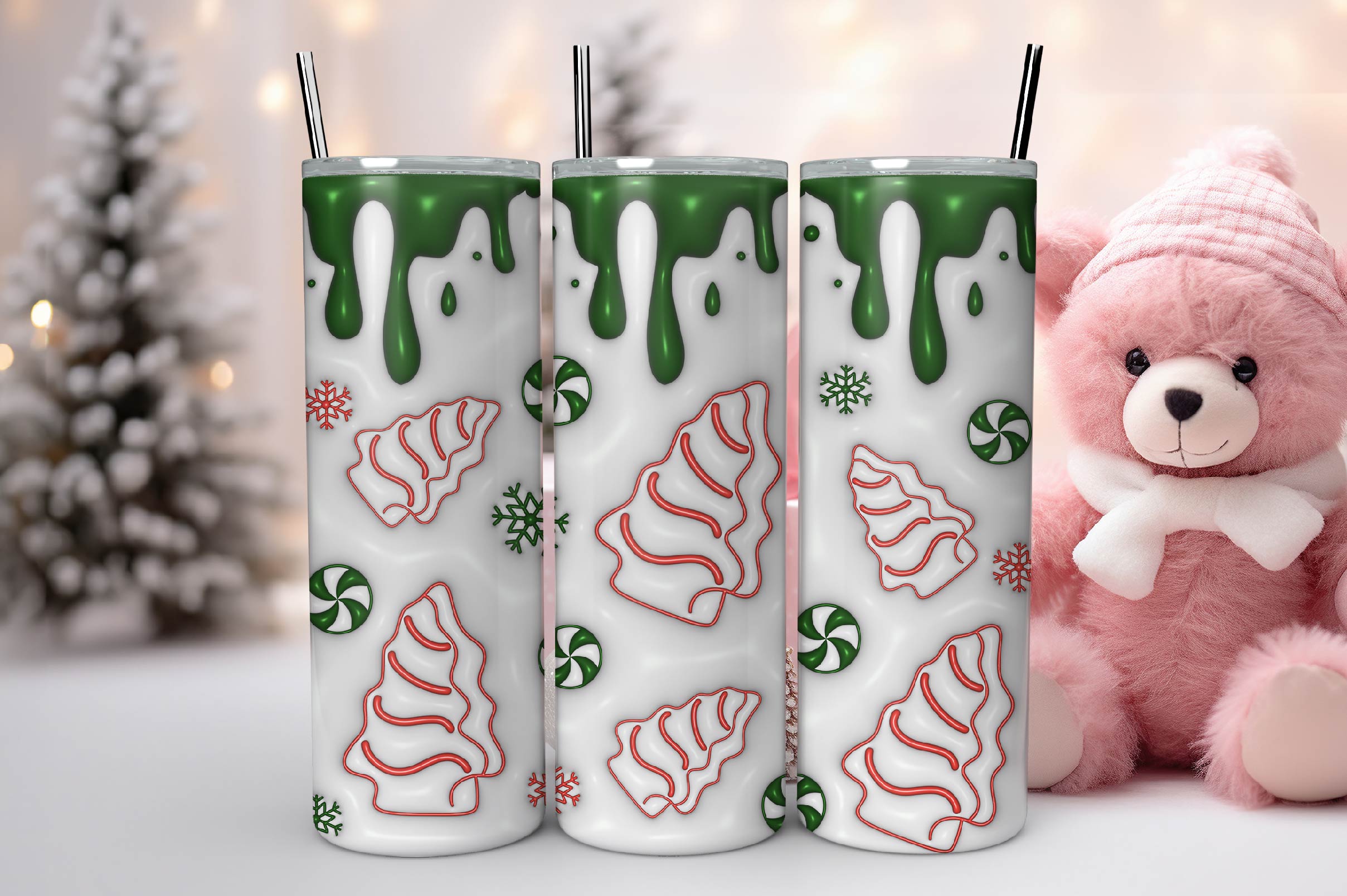 3D Inflated Christmas Tumbler Bundle 3