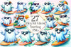 Playful Ghost Surfing Clipart Bundle