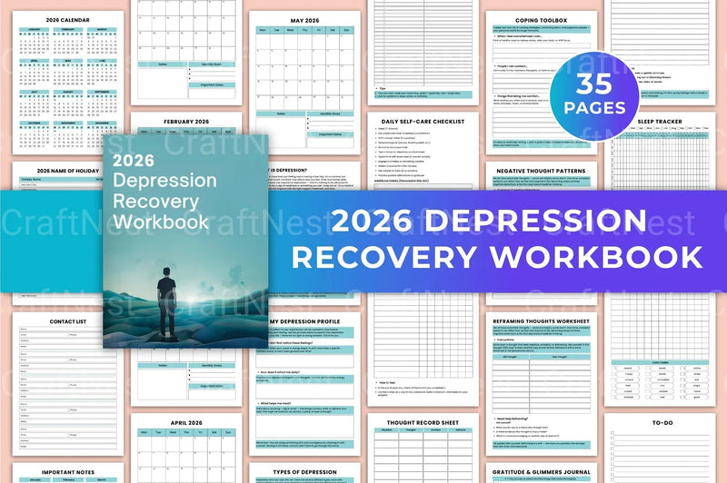 Depression Recovery Workbook for Healing and Growth - CraftNest - Digital Crafting and Art