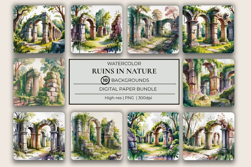 Ruins in Nature Background Papers - CraftNest - Digital Crafting and Art