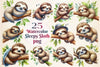 Sleepy Sloth Clipart Bundle 3