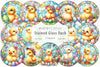 Stained Glass Easter Duck Clipart Bundle