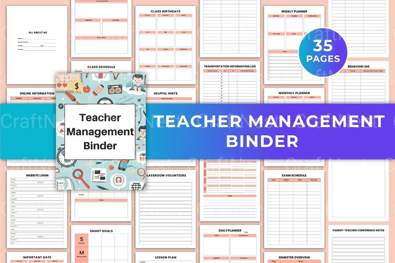 Teacher Management Binder for Effective Classroom Organization - CraftNest - Digital Crafting and Art