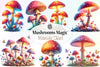 Colorful Mushrooms Clipart Bundle