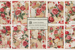 Vintage Valentines Junk Journal Papers - CraftNest - Digital Crafting and Art