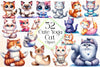 Cute Yoga Cat Clipart Bundle 2
