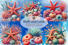Shells & Corals Clipart Bundle - CraftNest - Digital Crafting and Art