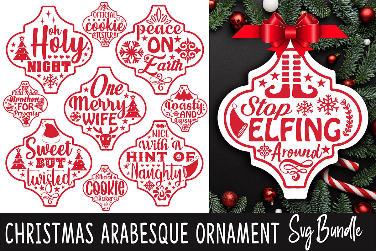 Christmas Arabesque Ornament SVG Bundle 3