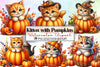Cute Kitten Pumpkins Clipart Bundle