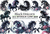 Black Unicorn Clipart Bundle