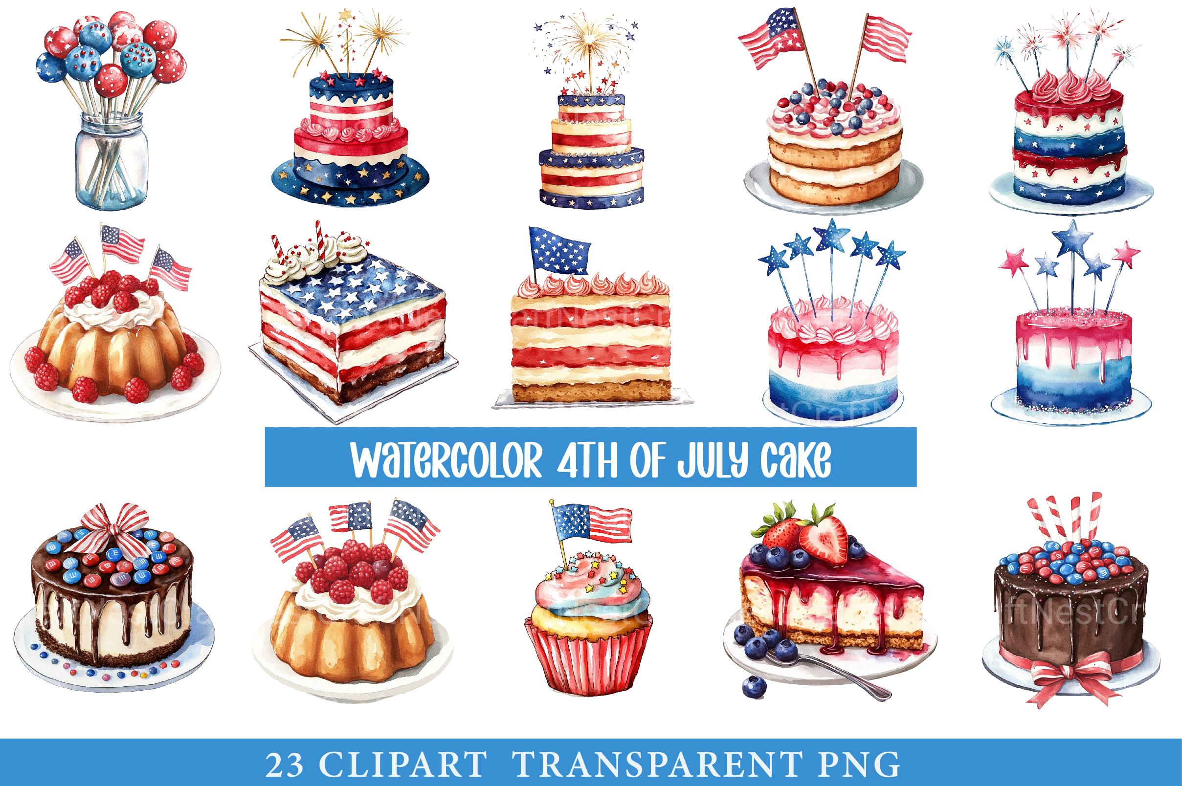 4th of July Cake Clipart