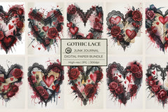 Gothic Lace Valentines Junk Journal Papers - CraftNest - Digital Crafting and Art