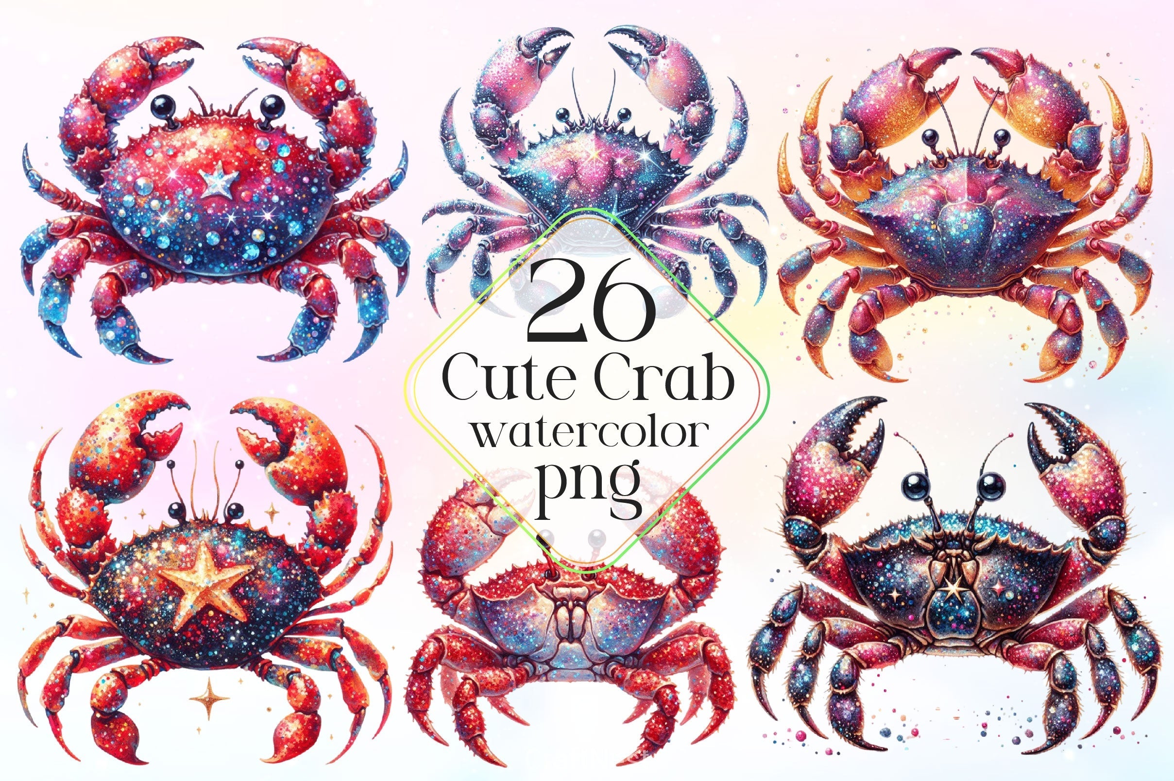 Cute Crab Clipart Bundle 2