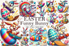 Funny Easter Bunnies Clipart Bundle