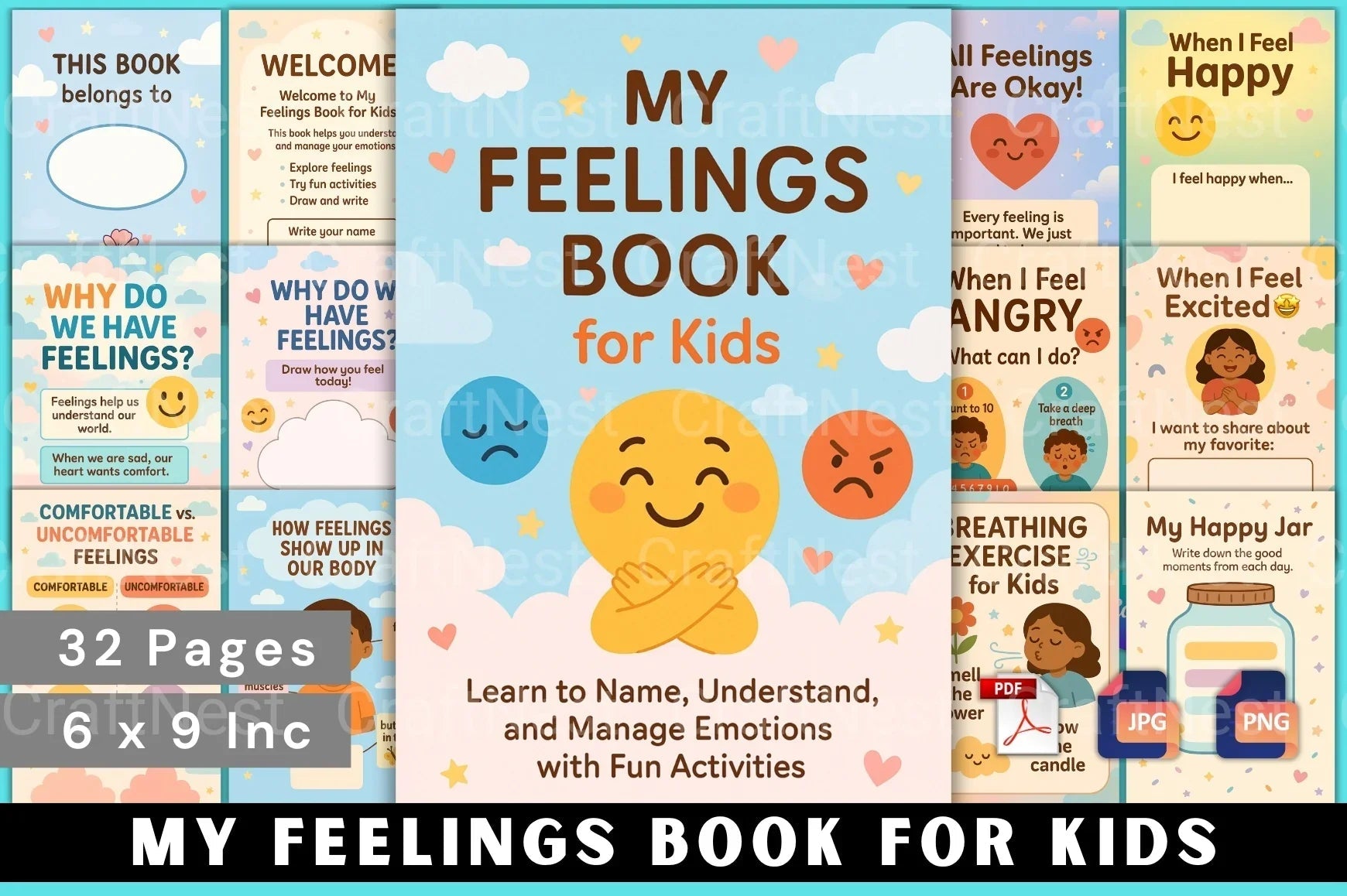 My Feelings Book for Kids - CraftNest - Digital Crafting and Art