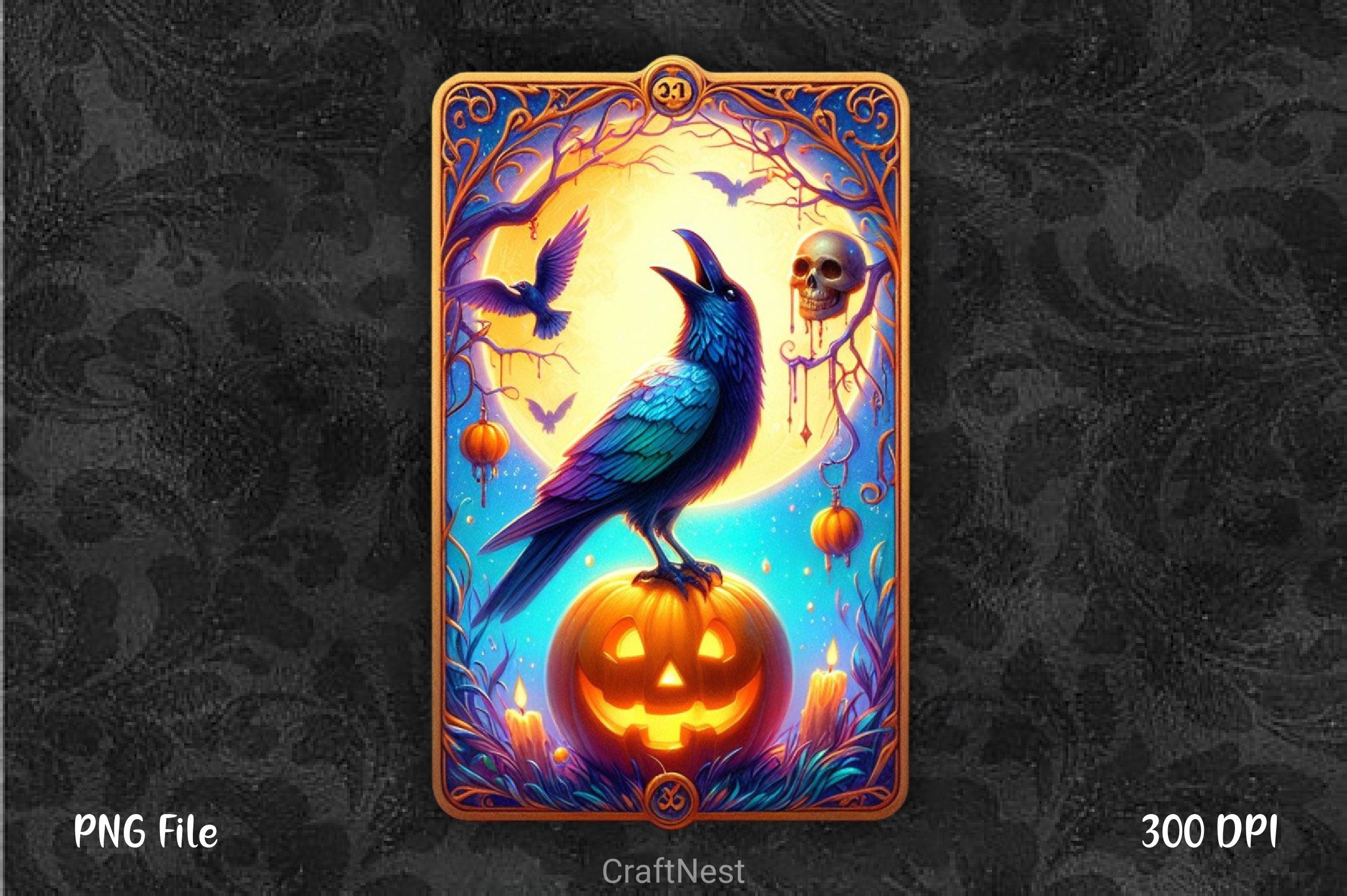 Raven Bird Tarot Card Clipart Bundle 14