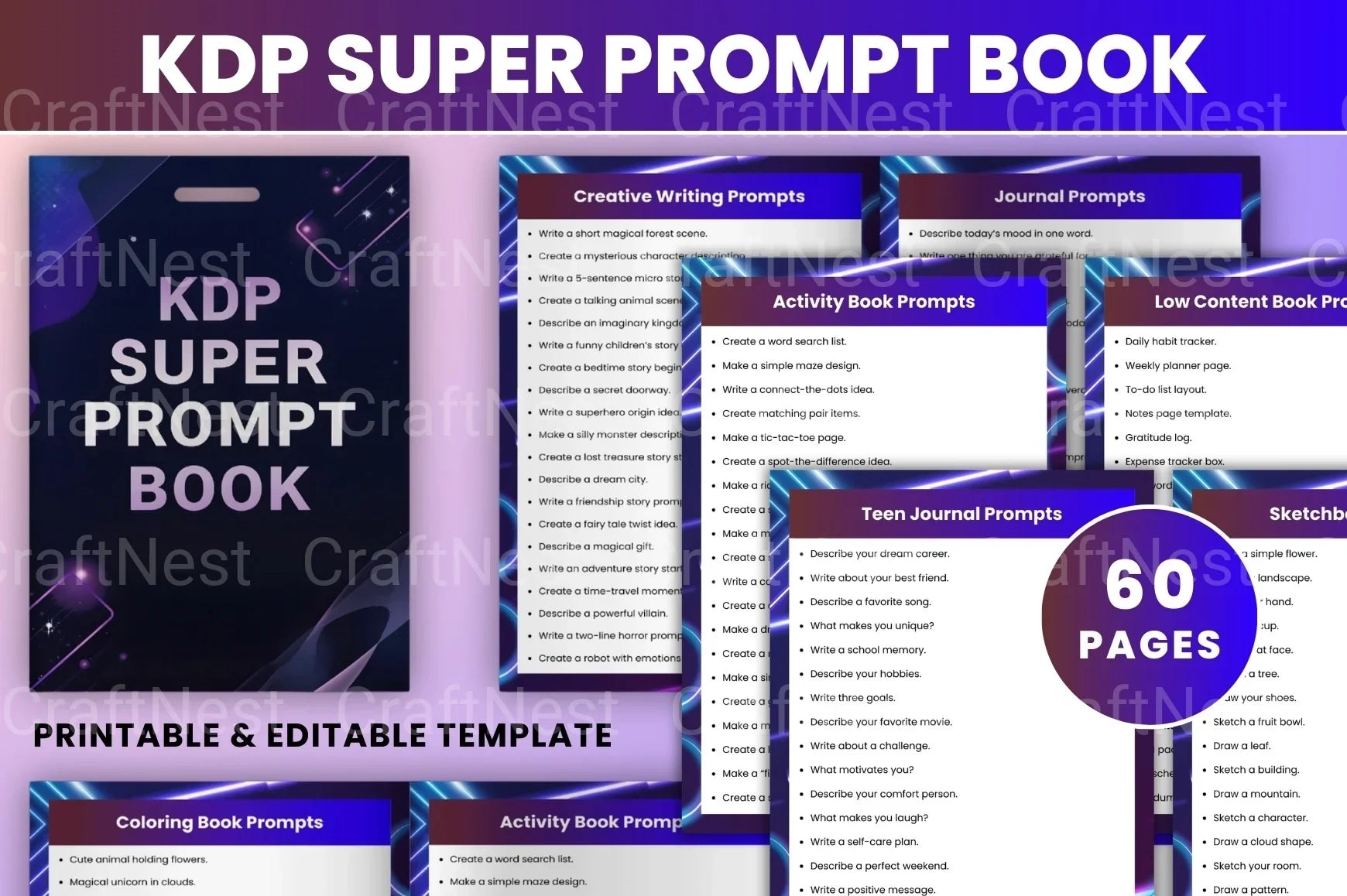 KDP Super Prompt Book for Authors - CraftNest - Digital Crafting and Art