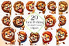 Lion Peeking Around Corner Clipart Bundle 2