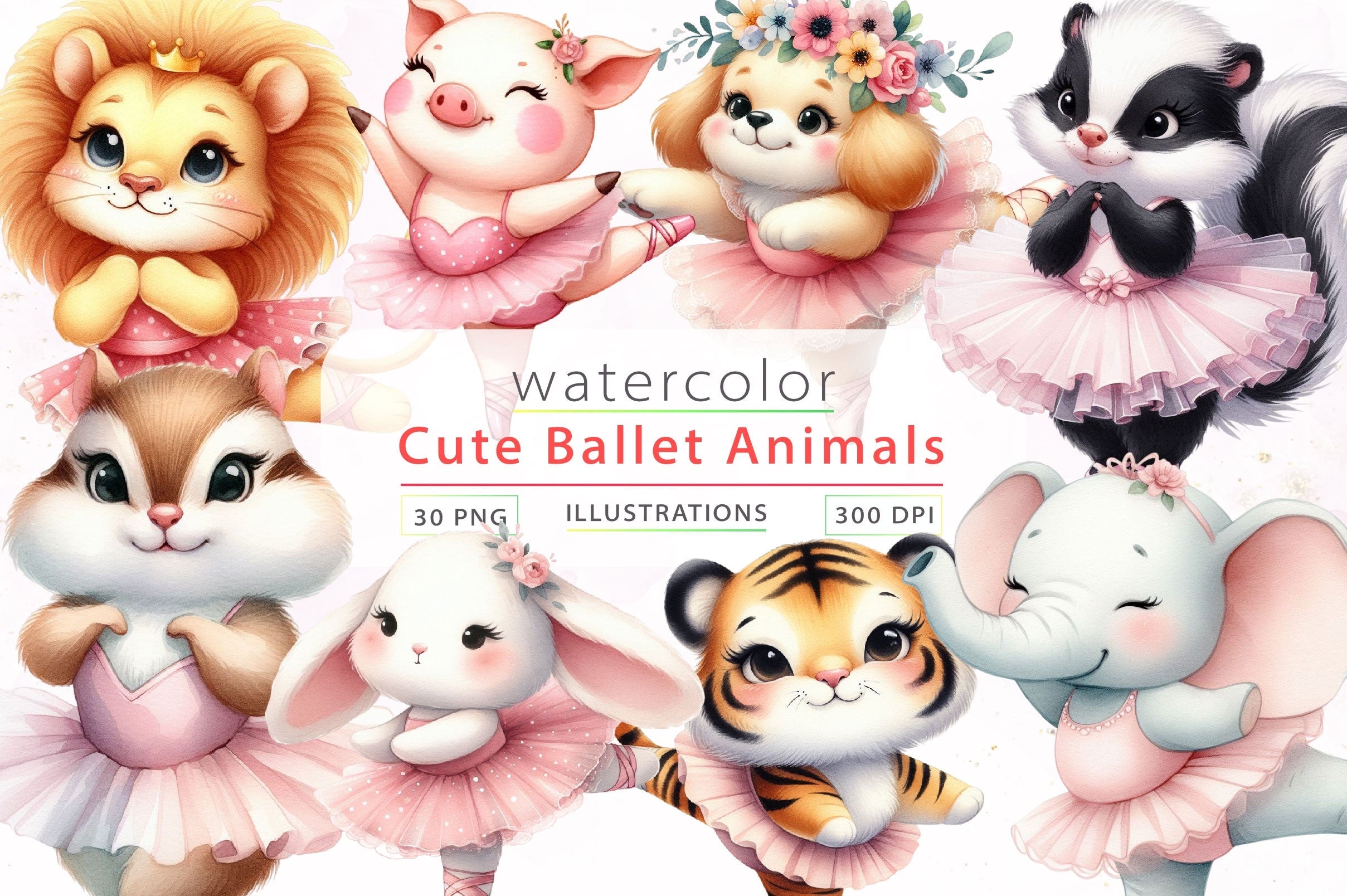 Ballet Animals Clipart Bundle