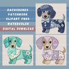 Patchwork Dachshunds Clipart Bundle