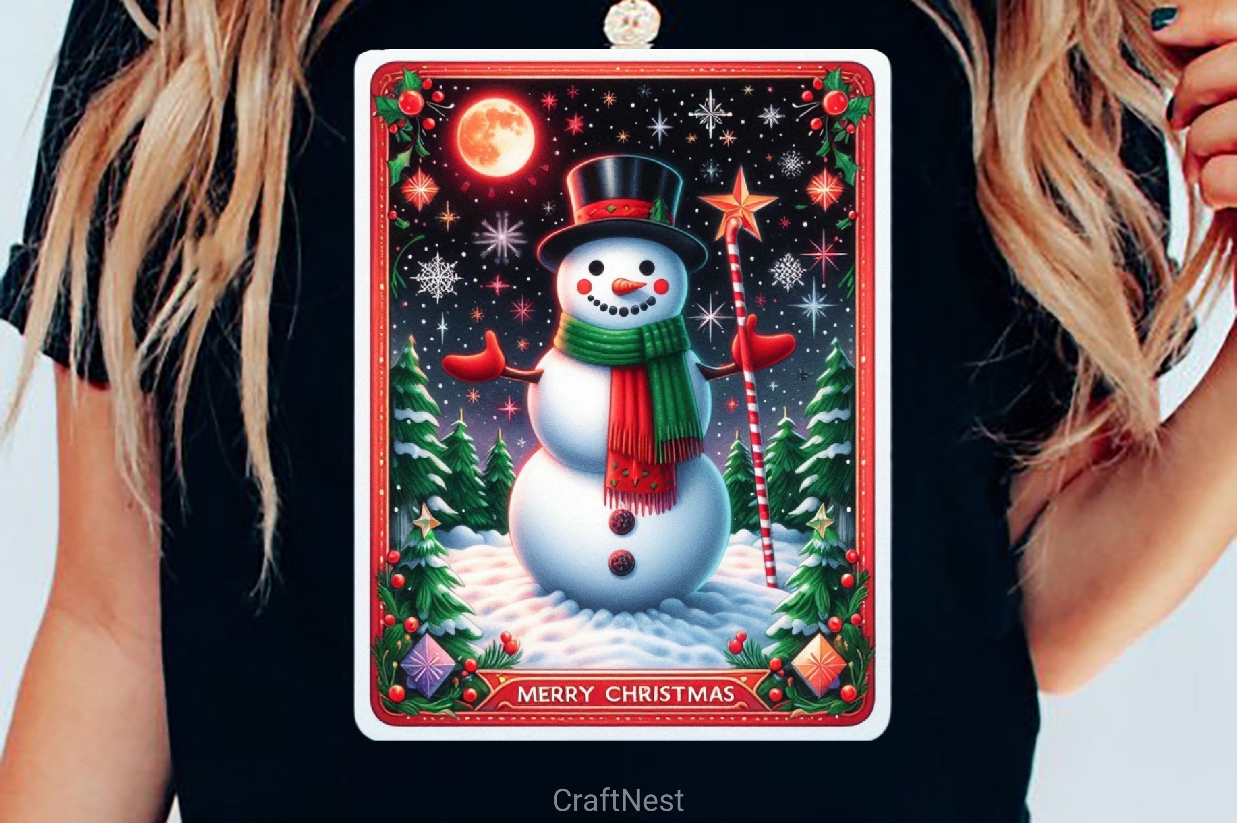 Tarot Card Christmas Snowman Clipart Bundle