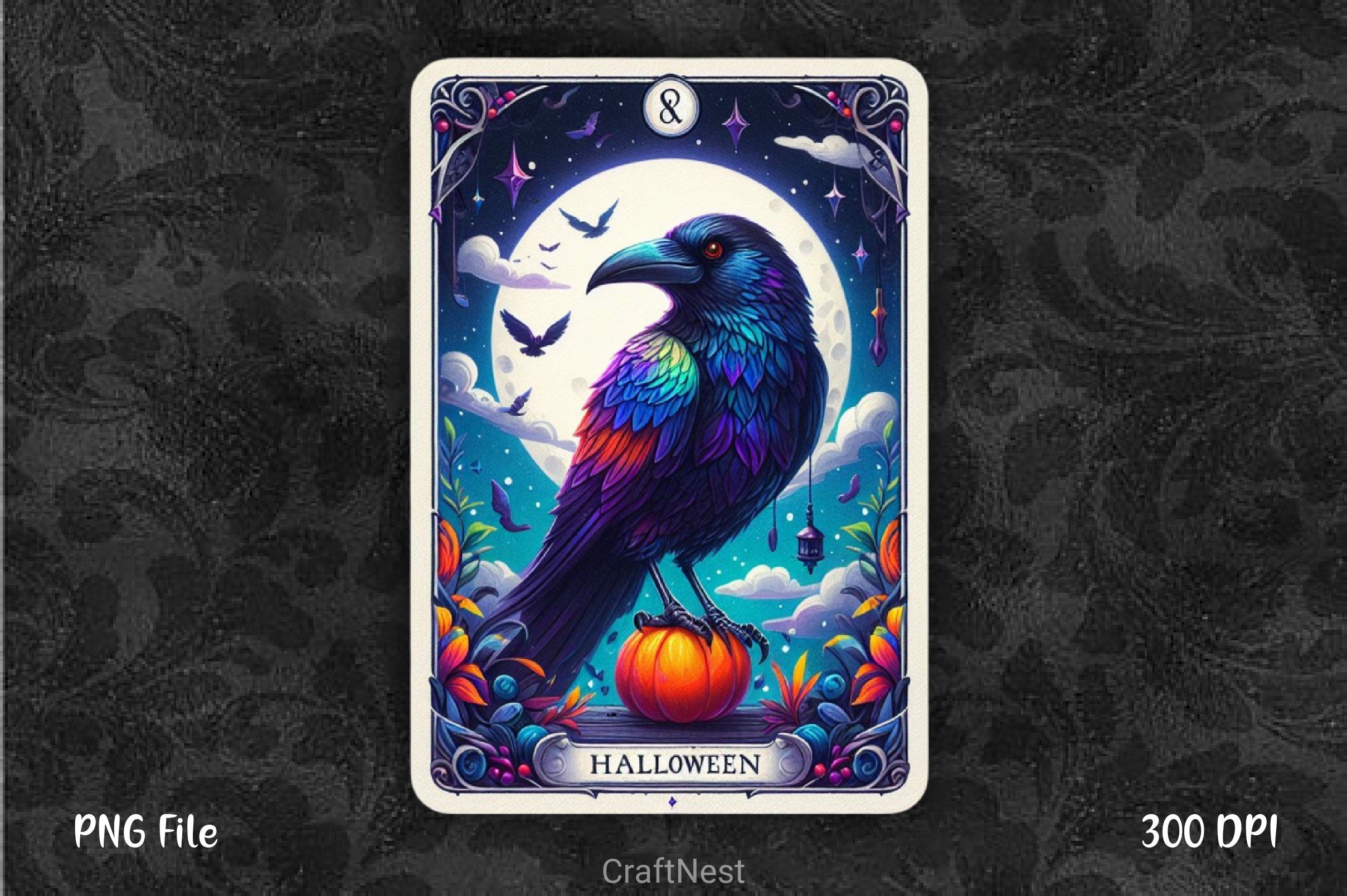 Raven Bird Tarot Card Clipart Bundle 6