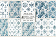 Icy Snowflakes Seamless Papers - CraftNest - Digital Crafting and Art
