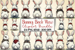 Bunny Back View Clipart Bundle 2 - CraftNest - Digital Crafting and Art