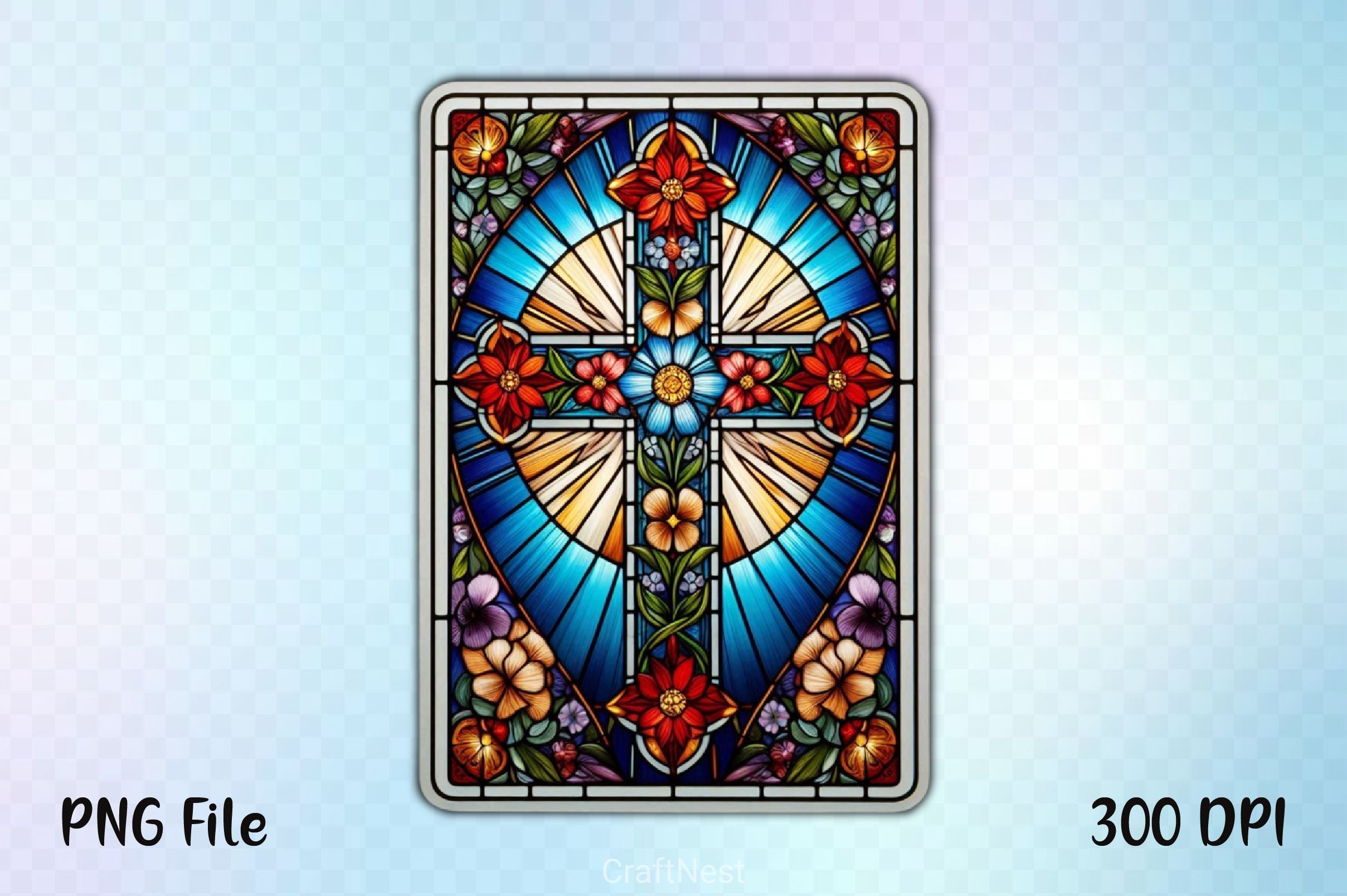 Stained Glass Cross Tarot Card Clipart Bundle 3