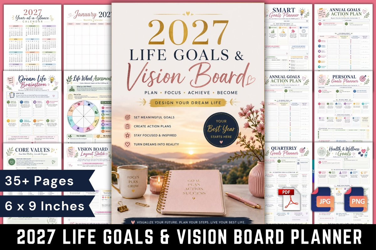 Life Goals Vision Board Planner 2027
