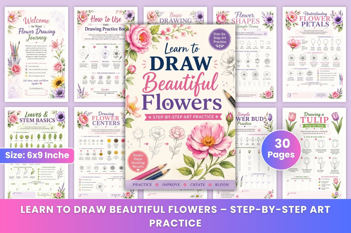 Learn To Draw Beautiful Flowers Step By Step Practice