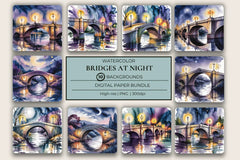 Bridges at Night Background Papers - CraftNest - Digital Crafting and Art