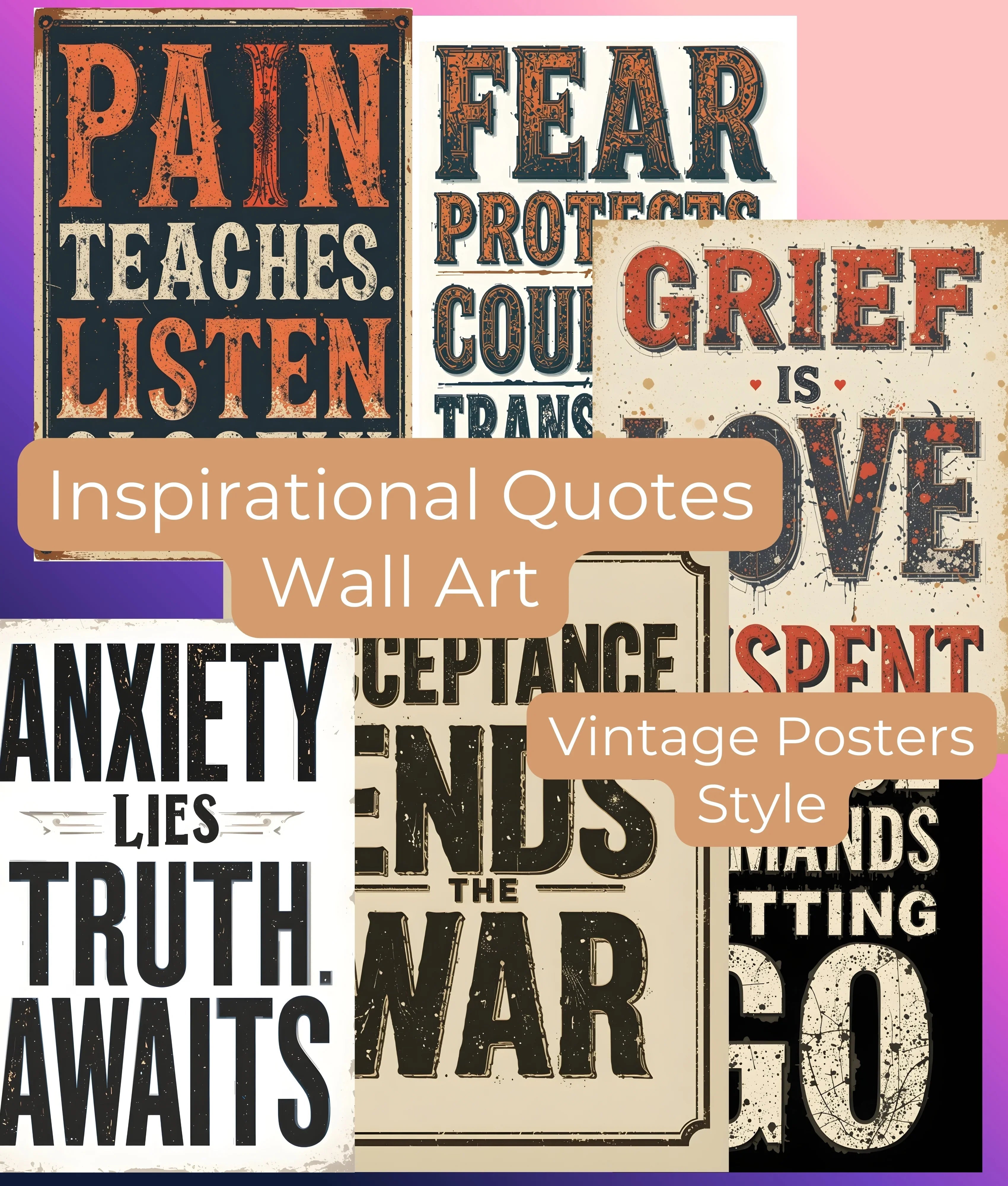 Inspirational Quotes Wall Art Bundle - CraftNest - Digital Crafting and Art
