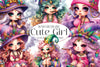 Mardi Gras Cute Girl Clipart Bundle