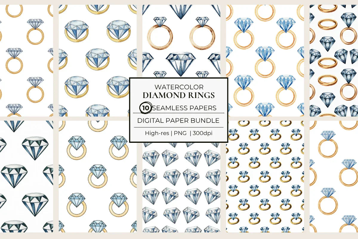 Diamond Rings Seamless Papers - CraftNest - Digital Crafting and Art