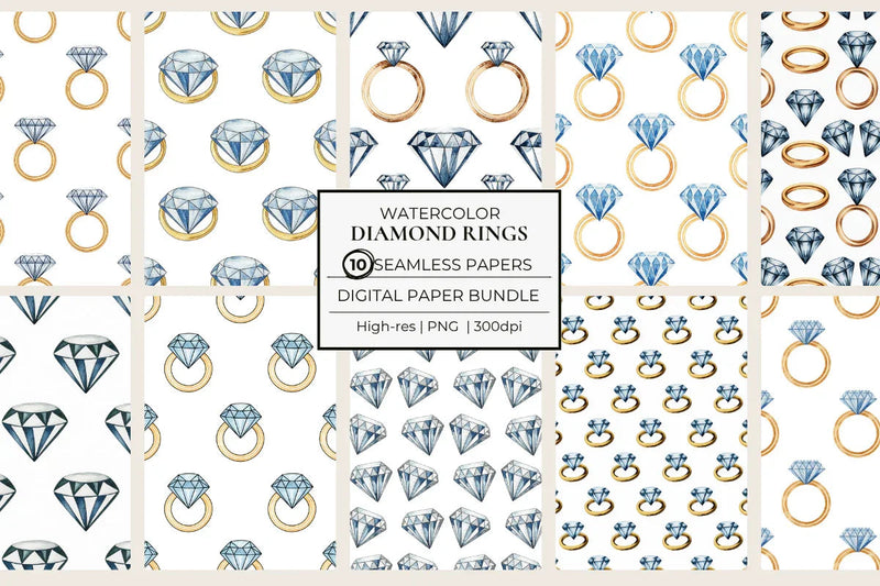 Diamond Rings Seamless Papers - CraftNest - Digital Crafting and Art