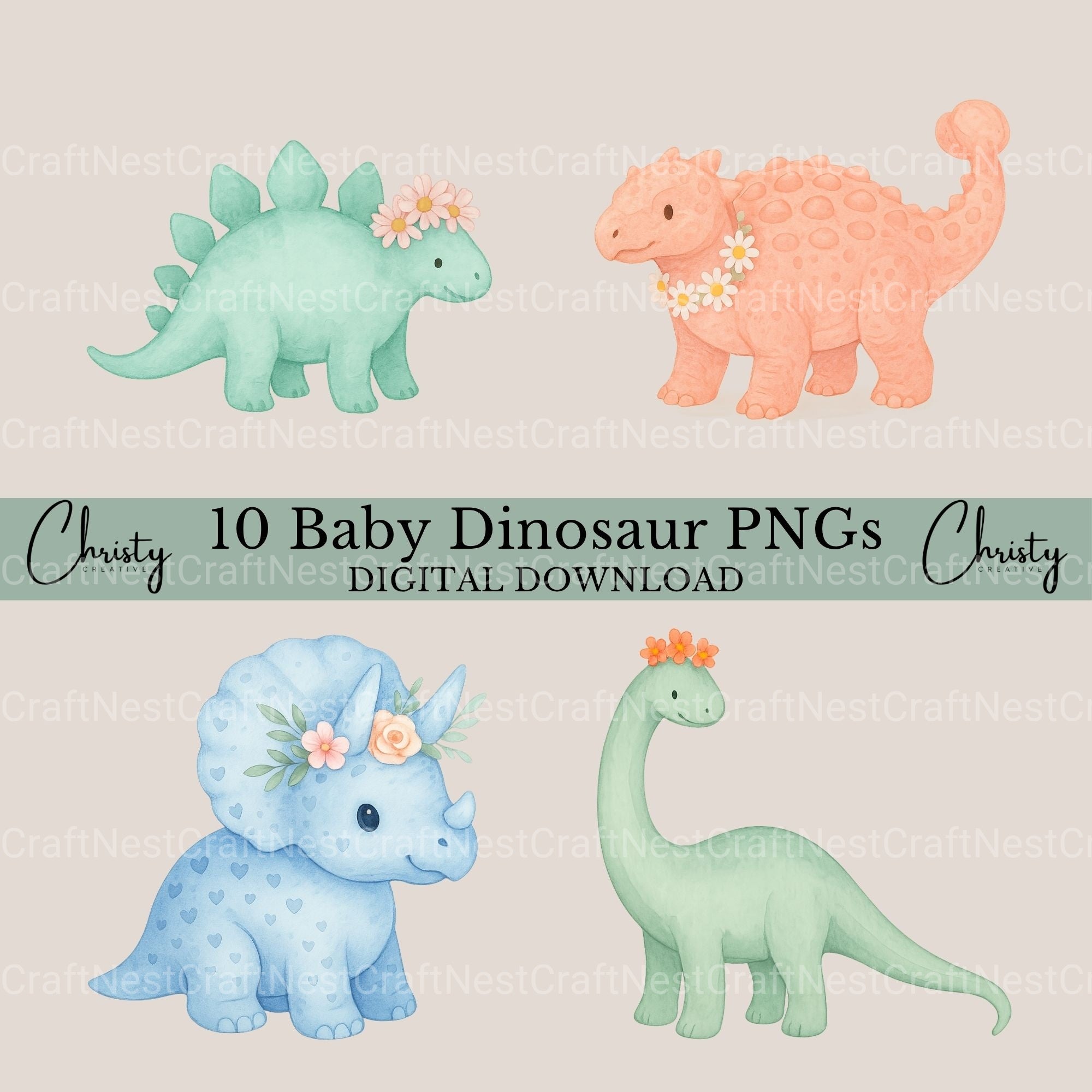 Baby Dinosaurs 2 Clipart Bundle