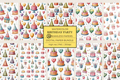 Birthday Party Seamless Papers - CraftNest - Digital Crafting and Art