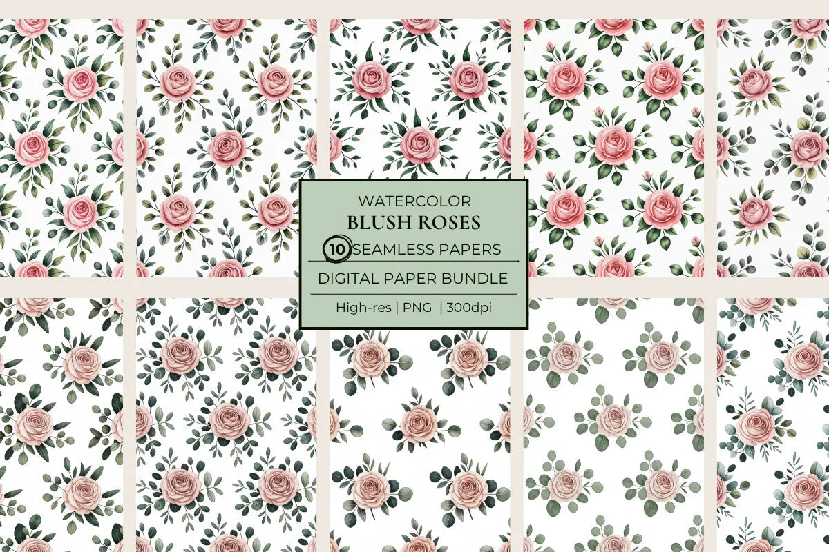 Blush Roses Seamless Papers - CraftNest - Digital Crafting and Art